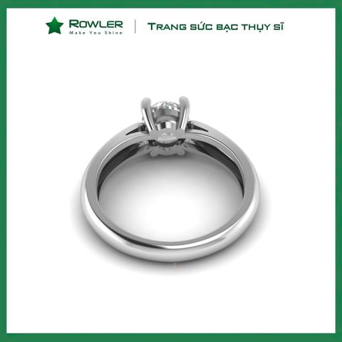 Nhẫn bạc Solitaire đính đá Moissanite 6.0ly ROWLER RH000935