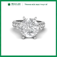 Nhẫn bạc nữ 6 chấu đính đá Moissanite 9.0ly sang trọng ROWLER RH100943