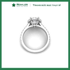 Nhẫn Bạc HALO đính đá Moissanite 7.0ly ROWLER RH000934