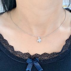 Mặt dây chuyền nữ bạc trái tim khóa bật đính đá Moissanite ROWLER PH000906