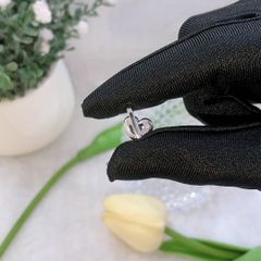 Mặt dây chuyền nữ bạc trái tim khóa bật đính đá Moissanite ROWLER PH000906