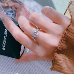 Nhẫn bạc 925 đính đá Cubic Zirconia 5A 8.0ly ROWLER RA000615