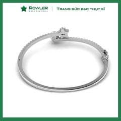 Vòng tay nữ bạc Thụy Sĩ họa tiết ngôi sao đính Ngọc trai và Moissanite ROWLER BH000913