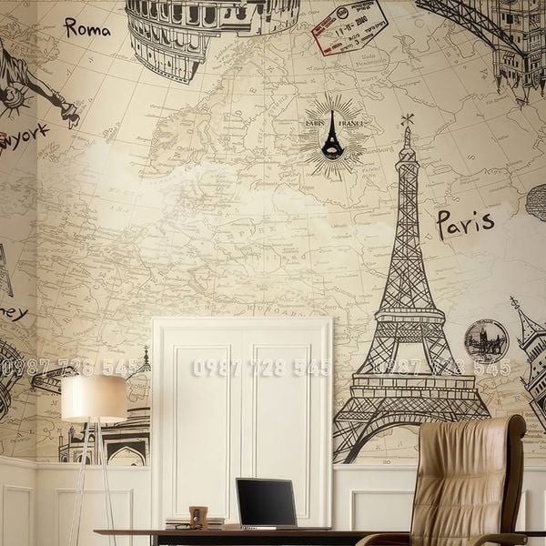  Tranh Dán Tường Bản Đồ  3D 5D 8D - BD10 