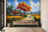  Tranh Dán Tường Phong Cảnh Đồng Quê 3D 5D 8D - V1809 
