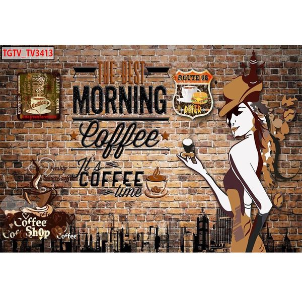  Tranh Dán Tường  Quán Coffee  3D 5D 8D - TDCF10 