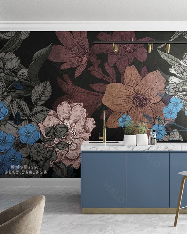  Tranh Dán Tường Hoa 3D 5D 8D  - TH04 