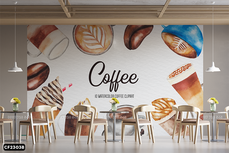  Tranh Dán Tường Coffee 3D 5D 8D - CF2303B 