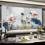  Tranh Dán Tường Hoa Sen 3D 5D 8D - TS27 