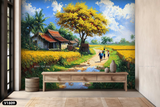  Tranh Dán Tường Phong Cảnh Đồng Quê 3D 5D 8D - V1809 