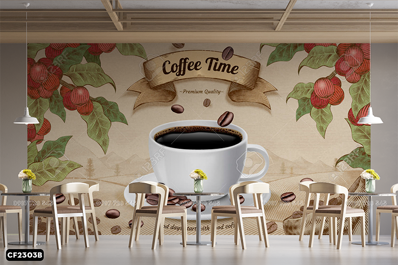  Tranh Dán Tường Coffee 3D 5D 8D - CF2303 