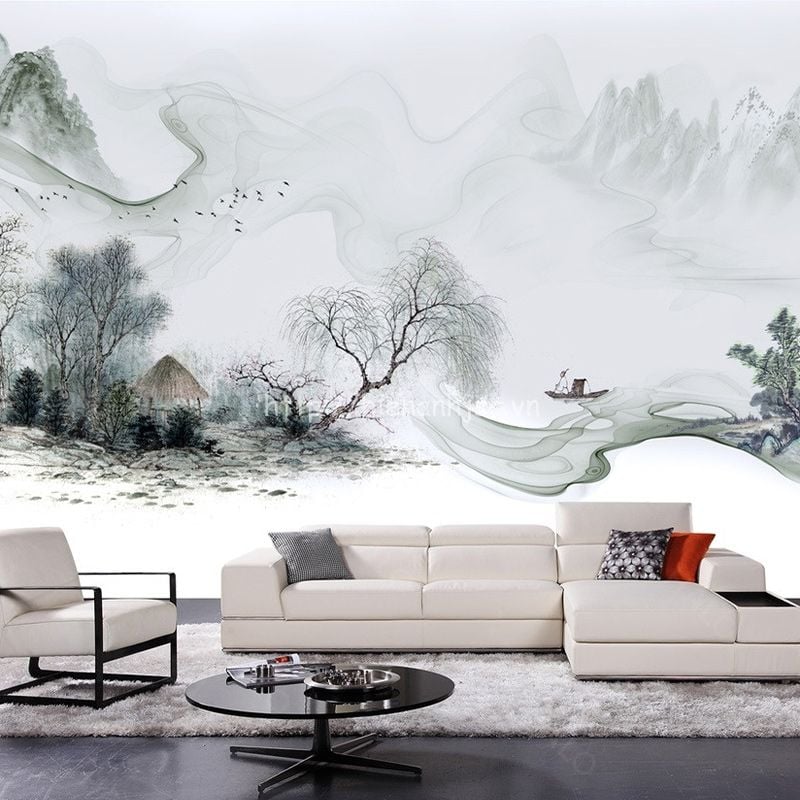  Tranh Dán Tường Sơn Thuỷ 3D 5D 8D - ST14 