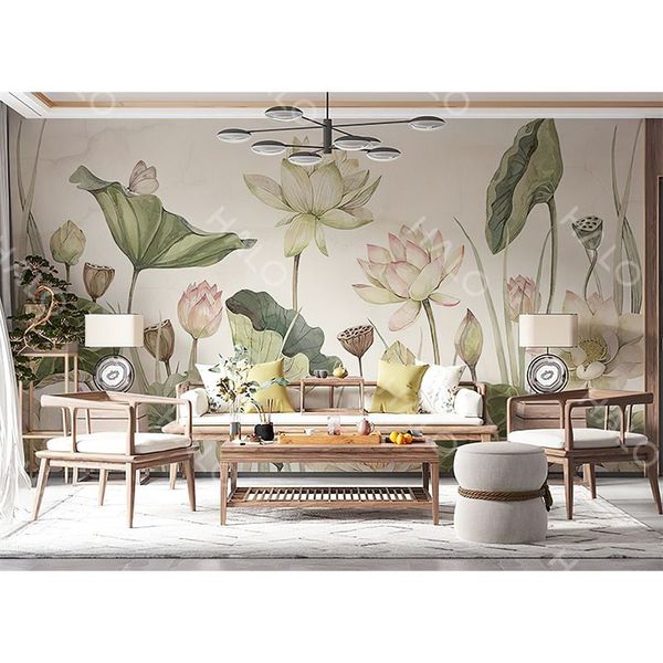  Tranh Dán Tường Hoa Sen  3D 5D 8D - TS03 