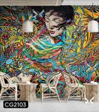  Tranh Dán Tường Cô Gái 3D 5D 8D - CG2103 