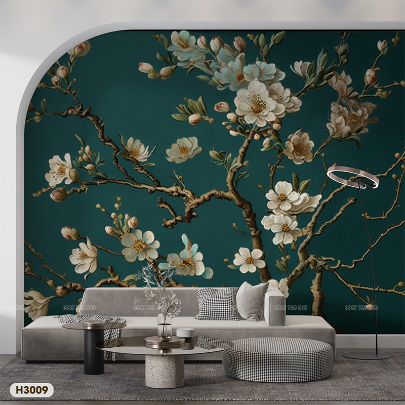  Tranh Dán Tường Hoa 3D 5D 8D - H3009 