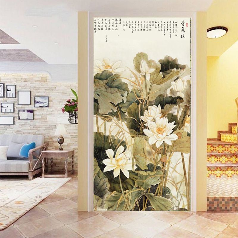  Tranh Dán Tường Hoa Sen 3D 5D 8D - TS31 