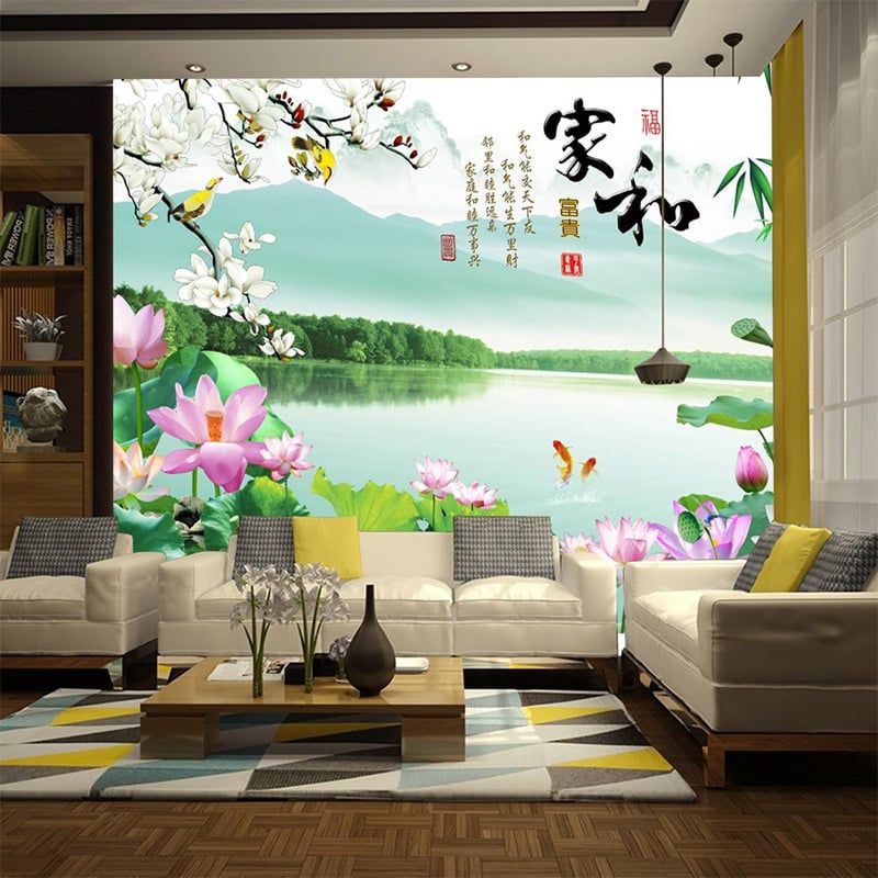  Tranh Dán Tường Hoa Sen 3D 5D 8D - TS32 