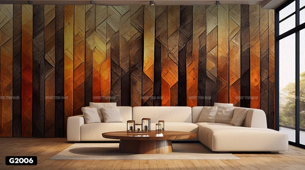  Tranh Dán Tường Họa Tiết Vân Gỗ 3D 5D 8D - G2006 