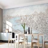  Tranh Dán Tường Thành Phố Giấy  3D 5D 8D 