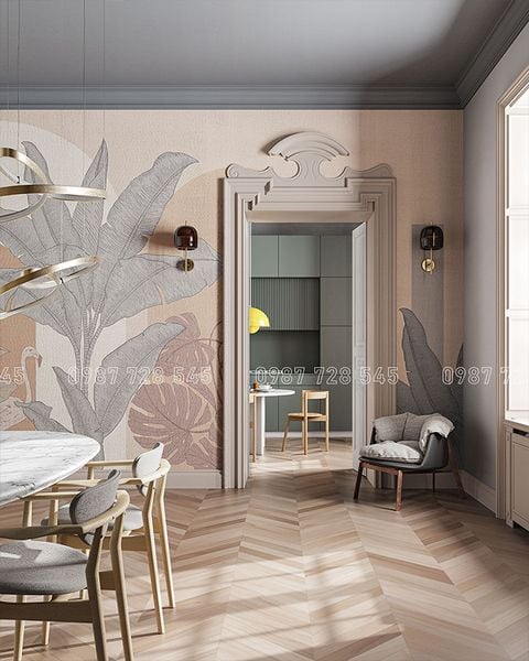  Tranh Dán Tường Lá Cây 3D 5D 8D  - TLC02 