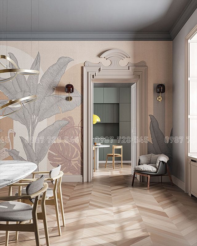  Tranh Dán Tường Lá Cây 3D 5D 8D  - TLC02 