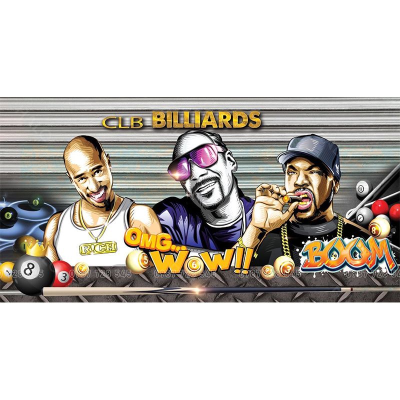  Tranh Dán Tường Quán Bida 3D 5D 8D  - BD24 