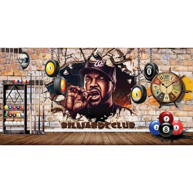  Tranh Dán Tường Quán Bida 3D 5D 8D  - BD25 