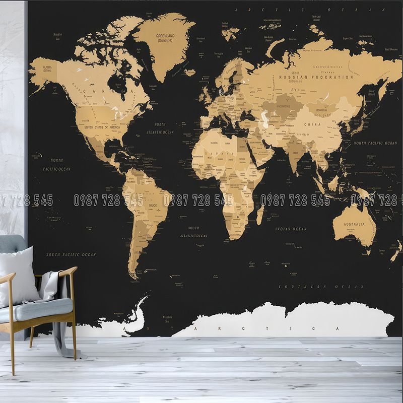  Tranh Dán Tường Bản Đồ  3D 5D 8D - BD22 