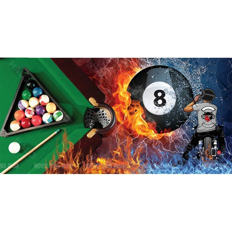  Tranh Dán Tường Quán Bida 3D 5D 8D  - BD27 