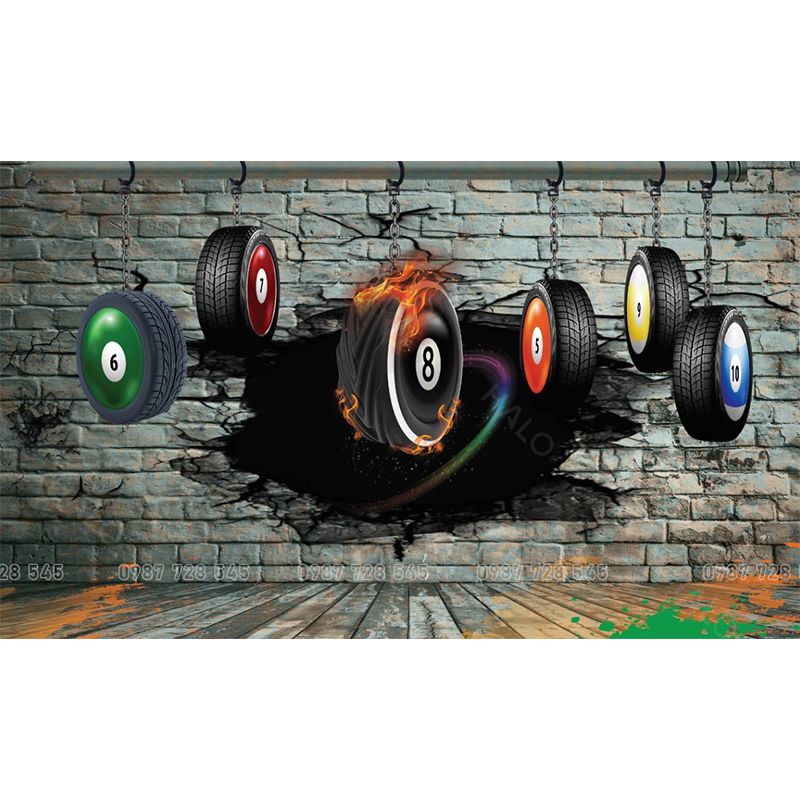  Tranh Dán Tường Quán Bida 3D 5D 8D  - BD28 