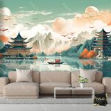  Tranh Dán Tường Sơn Thủy 3D 5D 8D - ST19 