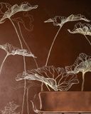  Tranh Dán Tường Trừu Tượng Lá Sen 3D 5D 8D   - TTT04 