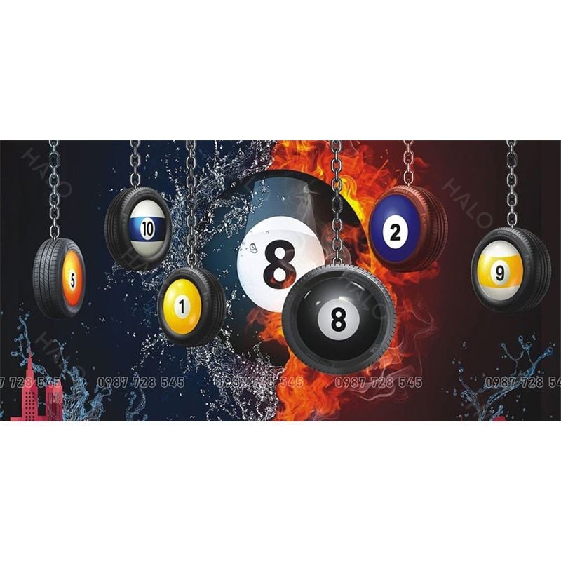  Tranh Dán Tường Quán Bida 3D 5D 8D  - BD31 