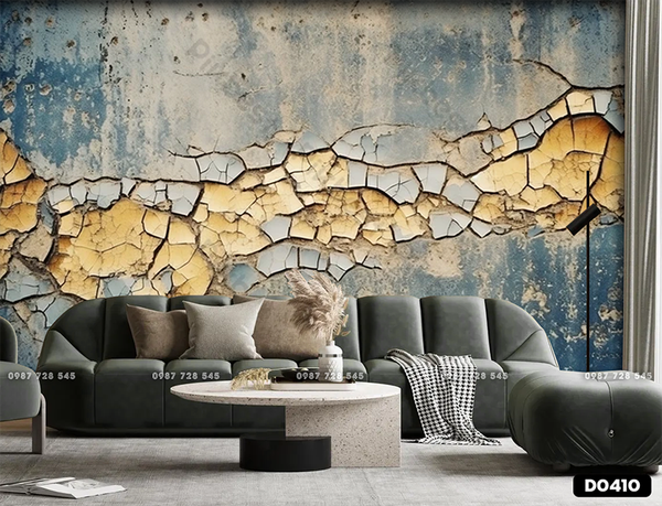  Tranh Dán Tường Giả Đất Nứt 3D 5D 8D - D0410 