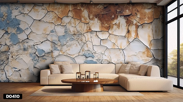  Tranh Dán Tường Giả Đất Nứt 3D 5D 8D - D0410 