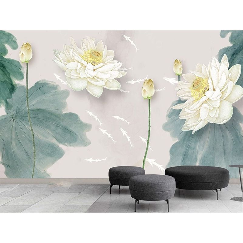  Tranh Dán Tường Hoa Sen 3D 5D 8D - TS16 