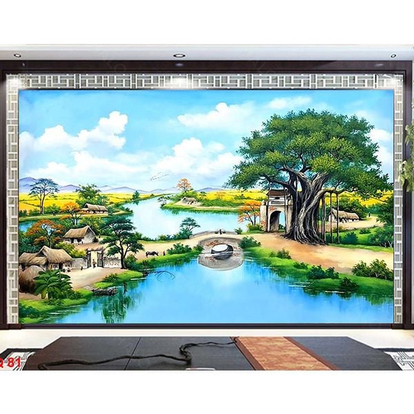  Tranh Dán Tường  Đồng Quê 3D 5D 8D  - ĐQ02 