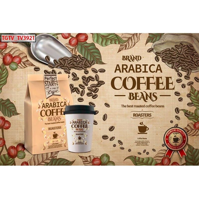  Tranh Dán Tường Quán Coffee 3D 5D 8D  - TDCF02 