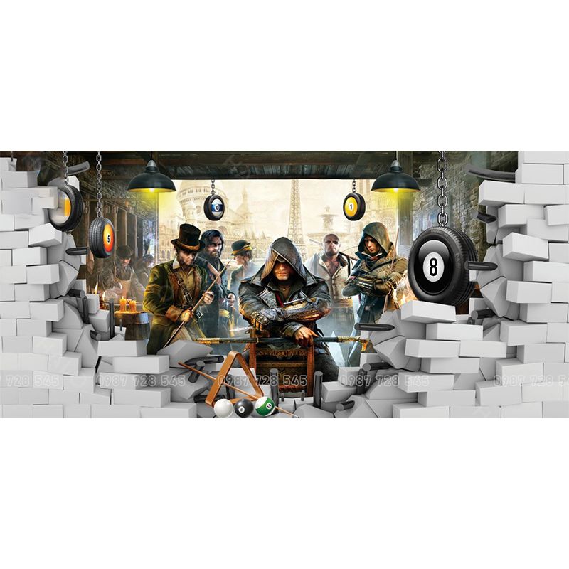  Tranh Dán Tường Quán Bida 3D 5D 8D  - BD35 