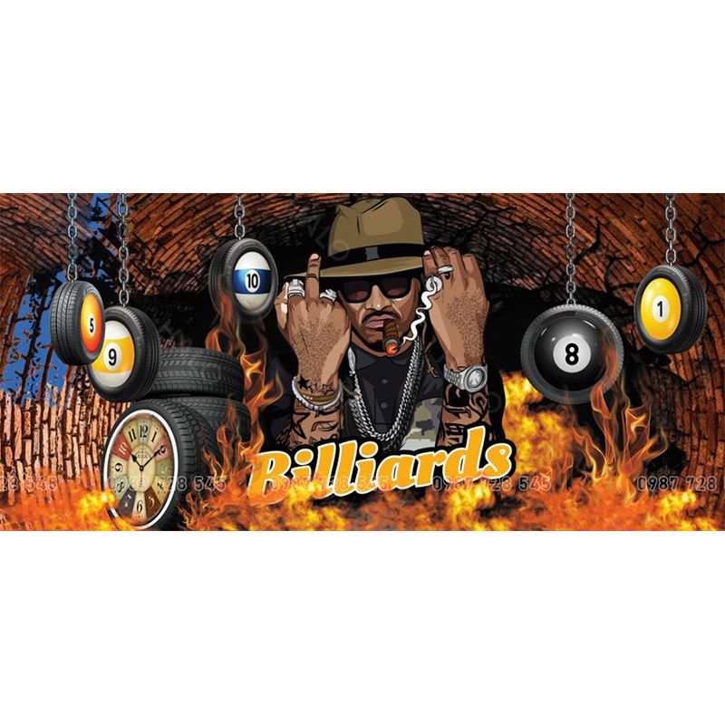  Tranh Dán Tường Quán Bida 3D 5D 8D  - BD38 