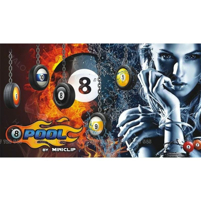  Tranh Dán Tường Quán Bida  3D 5D 8D - BD41 