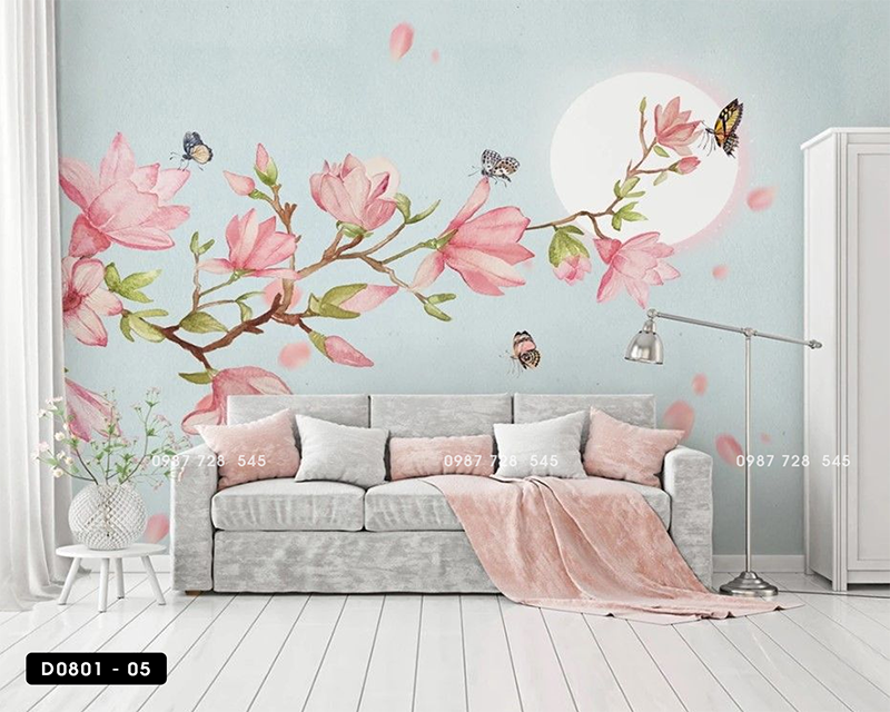  Tranh Dán Tường Hoa 3D 5D 8D - D0801 - 05 