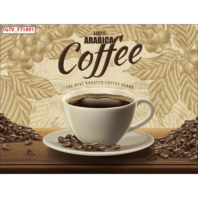  Tranh Dán Tường Quán Coffee  3D 5D 8D - TDCF03 