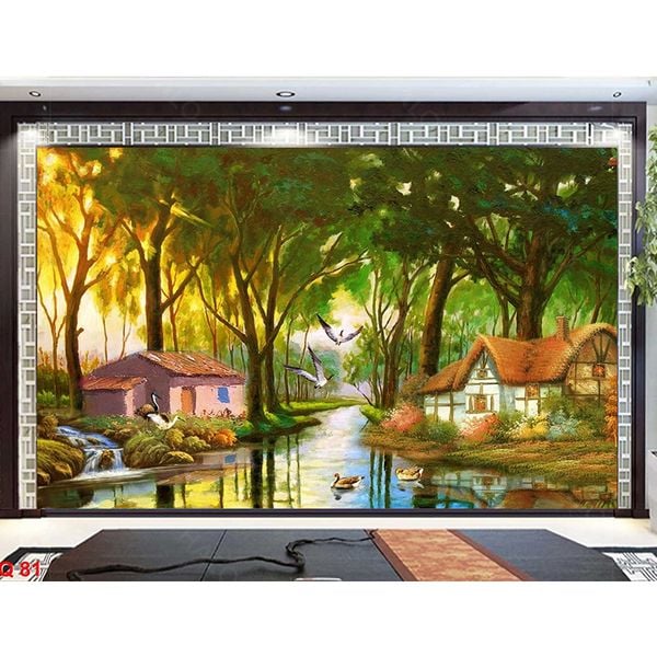  Tranh Dán Tường  Đồng Quê 3D 5D 8D  - ĐQ03 