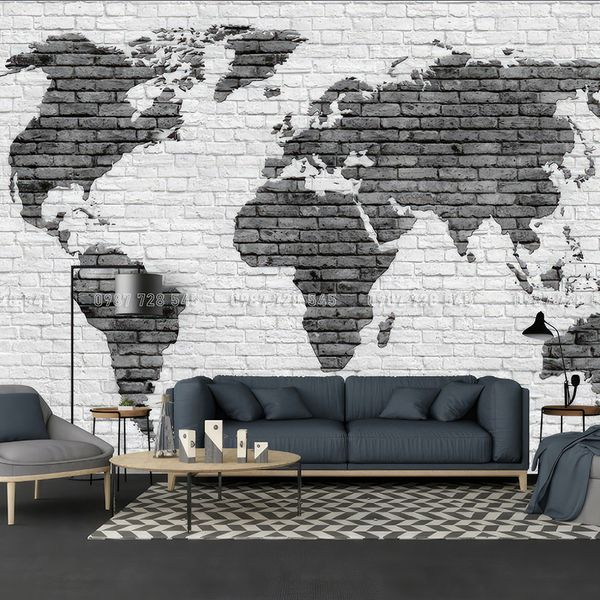  Tranh Dán Tường Bản Đồ  3D 5D 8D - BD03 
