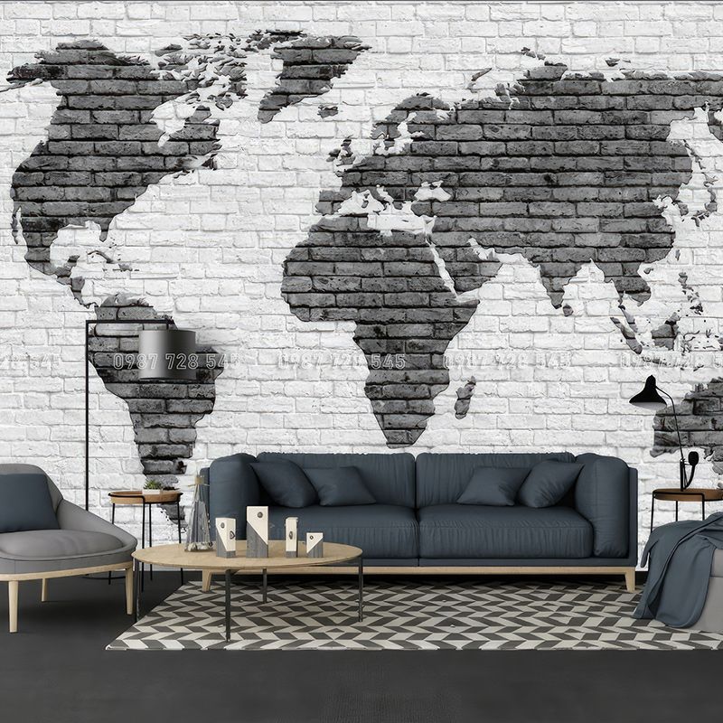  Tranh Dán Tường Bản Đồ  3D 5D 8D - BD03 