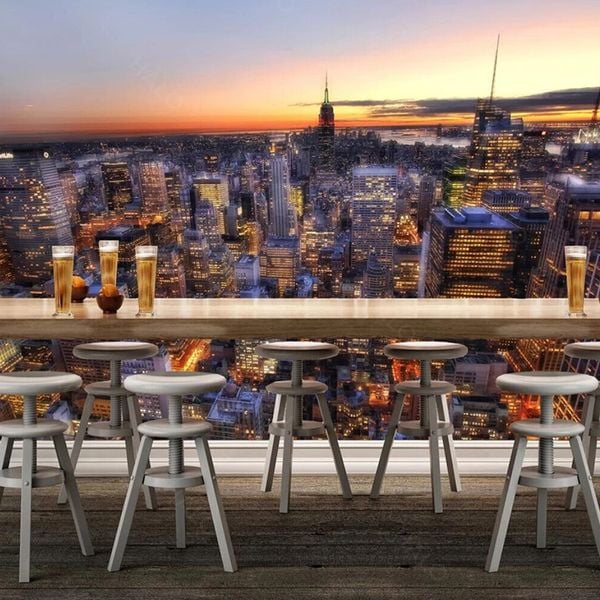  Tranh Dán Tường Phố Đêm 3D 5D 8D  - TP01 