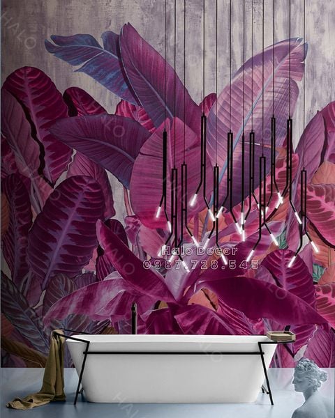  Tranh Dán Tường Lá Cây  3D 5D 8D 