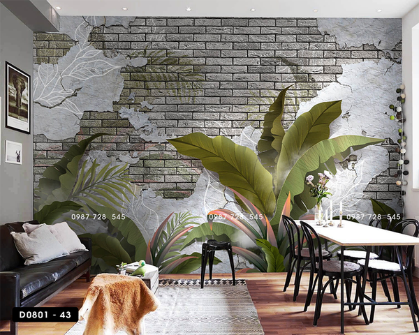 Tranh Dán Tường Lá Cây 3D 5D 8D - D0801 - 43 