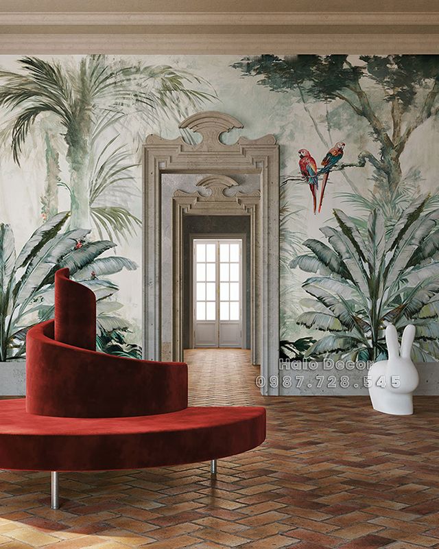  Tranh Dán Tường Rừng Nhiệt Đới 3D 5D 8D 